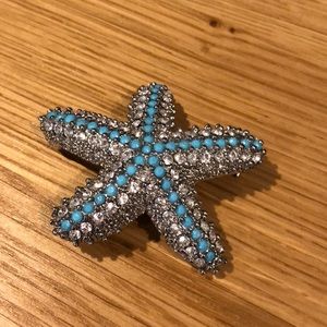 Starfish turquoise pin